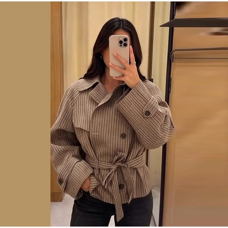 Gabardina Corta A Cuadros