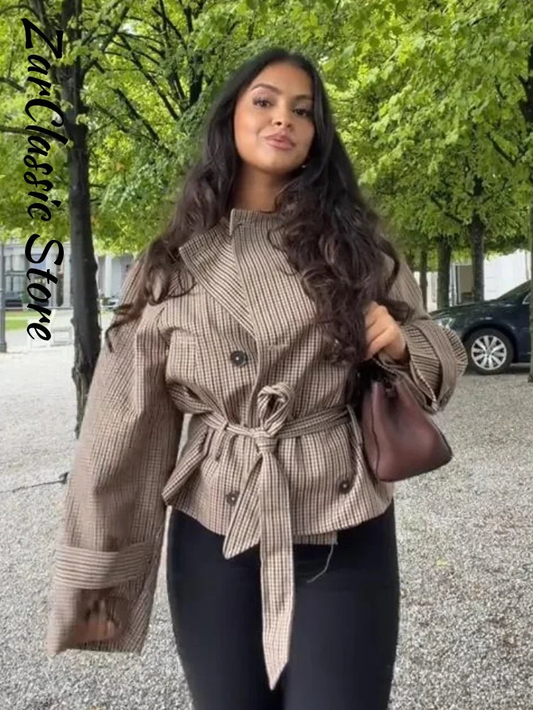 Gabardina Corta A Cuadros