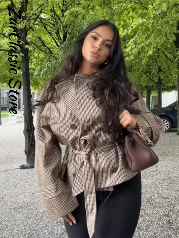Gabardina Corta A Cuadros