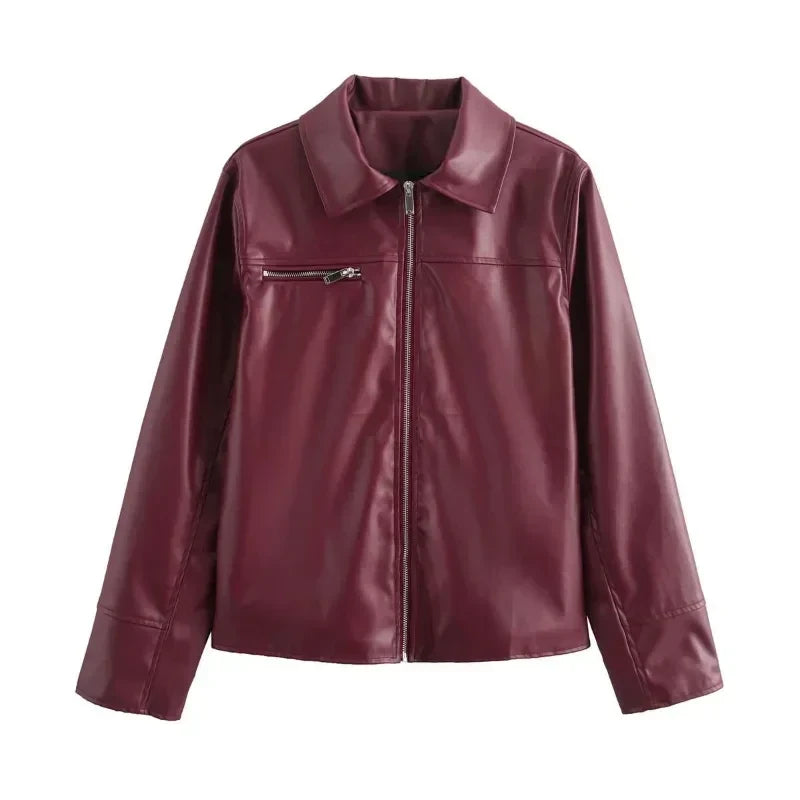 Chaqueta Corta de Cuero Sintético