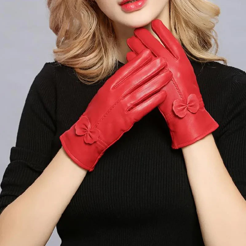 Guantes de Piel con Forro de Lana