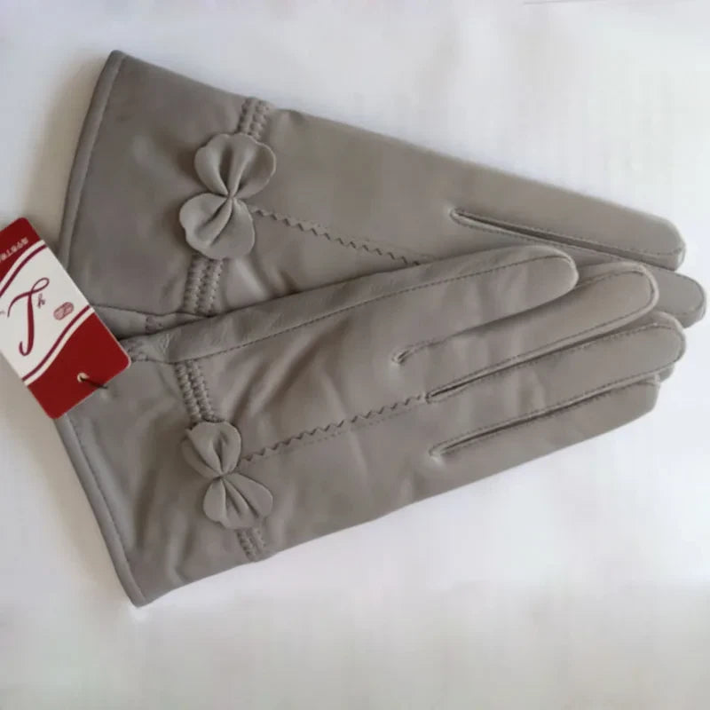 Guantes de Piel con Forro de Lana