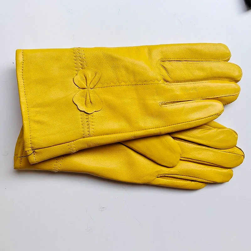 Guantes de Piel con Forro de Lana