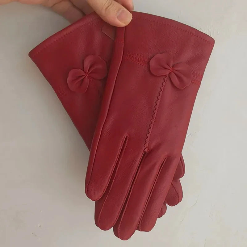 Guantes de Piel con Forro de Lana