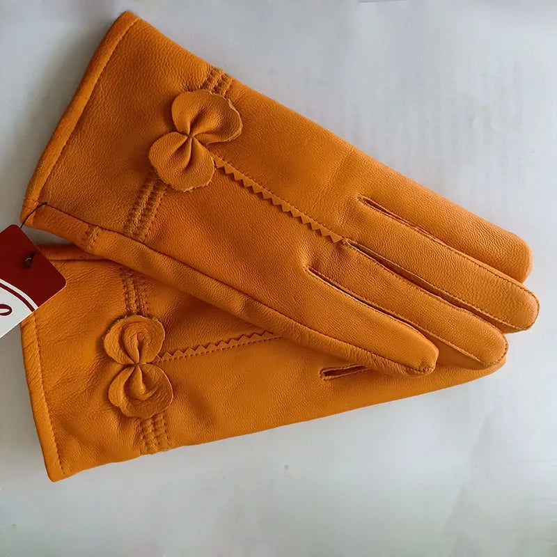 Guantes de Piel con Forro de Lana