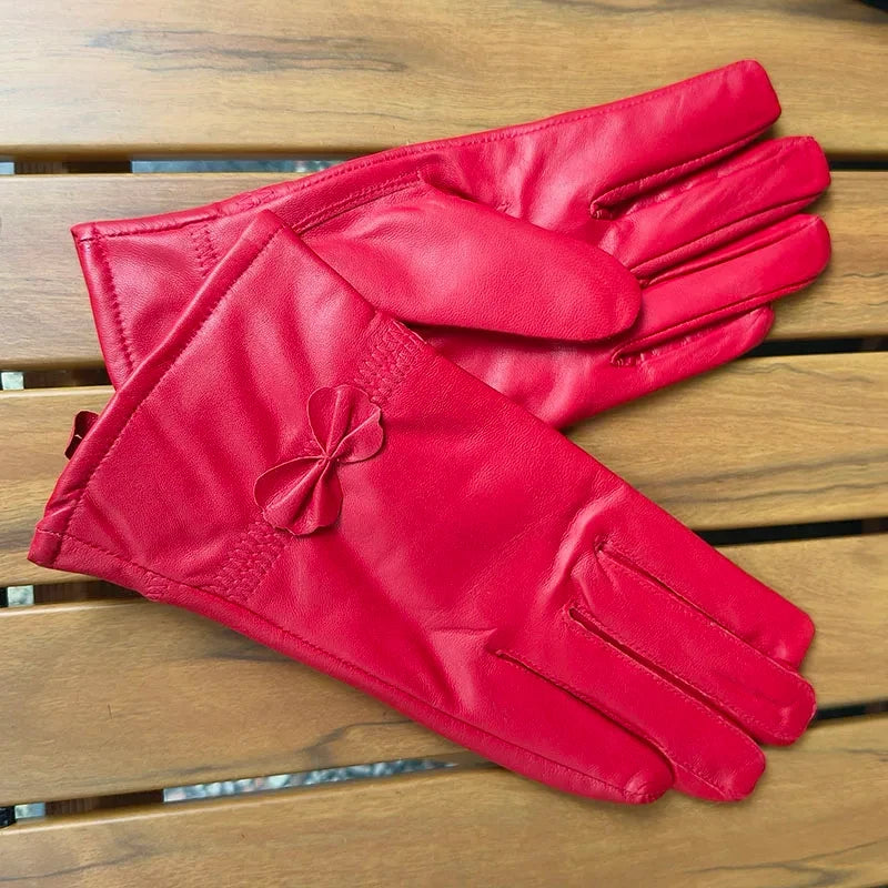Guantes de Piel con Forro de Lana