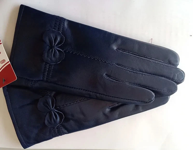Guantes de Piel con Forro de Lana