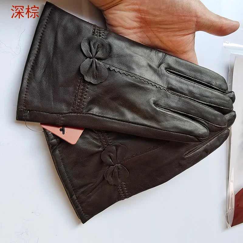 Guantes de Piel con Forro de Lana