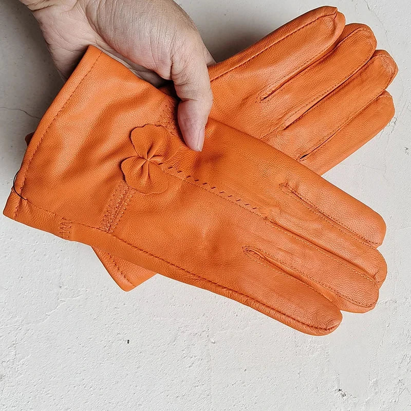 Guantes de Piel con Forro de Lana