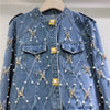 Chaqueta Vaqueras Estampada con Perlas