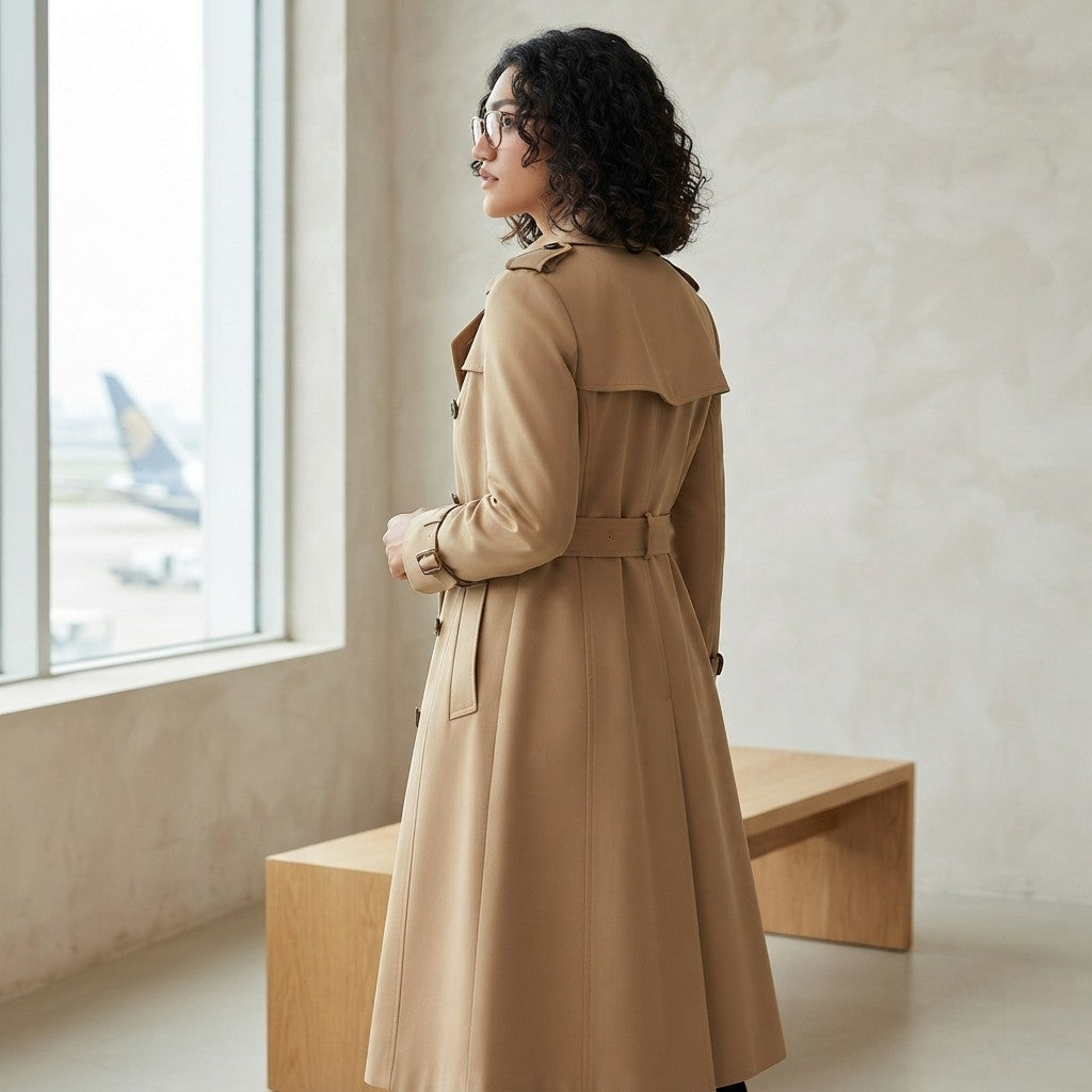 Gabardina Larga Estilo Británico
