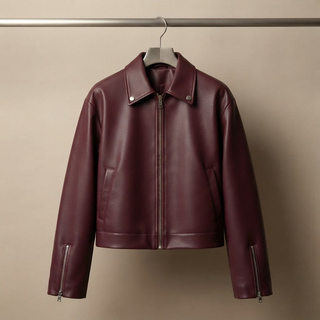Chaqueta Corta de Cuero Sintético