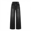 Pantalones Vaqueros Anchos de Mezclilla con Brillos