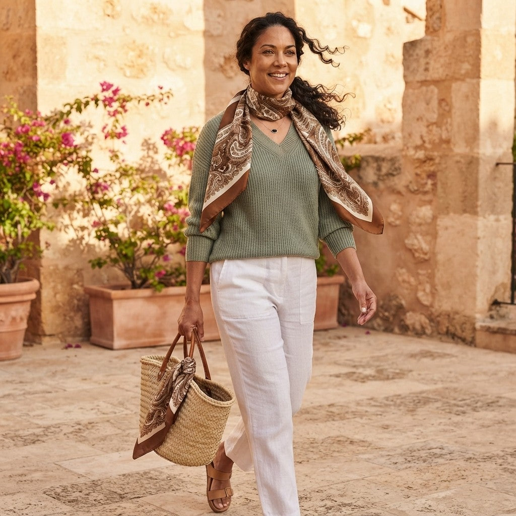 Pañuelo Estampado Paisley Para Bolso