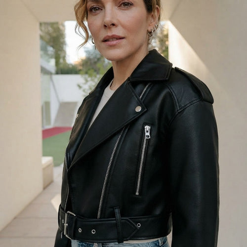 Chaqueta Corta Biker de Piel Sintética